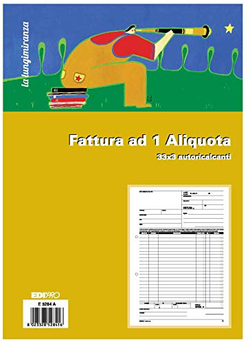 EDIPRO - E5284A - Blocco fattura 1 aliquota 33x3 autoricalcante f.to 29,7x22