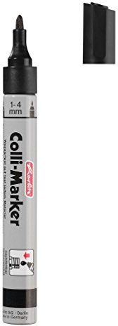 Herlitz 8860603 Colli Marker 1-4 mm schwarz 10 Stück wasserfest, permanent (Kegelspitze 1-4mm)