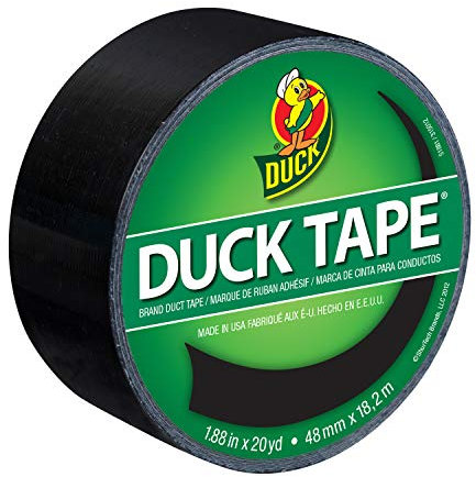Duck Tape Gewebe-Klebeband, einfarbig, Schwarz, Reparieren, Basteln, Personalisieren, Dekorieren und als Lernmaterial, 48 mm x 18,2 m.