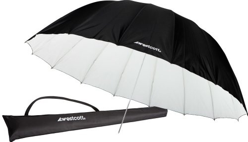 Westcott - Paraguas de fotografía parabólico (2,2 m), Color Negro y Blanco