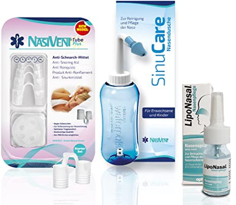 Nasivent Spar-Set 3 Tube Plus Starter Set - SinuCare Nasendusche - LipoNasal Nasenpflegespray