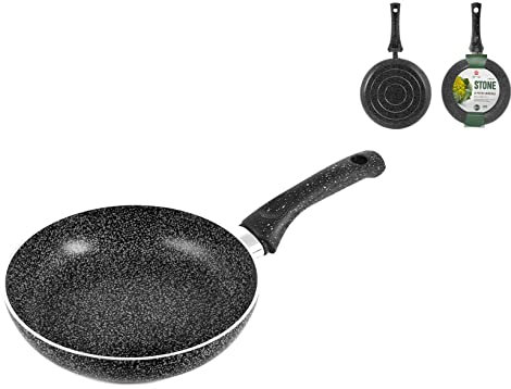 HOME Sartén Antiadherente de Piedra cm 20 Olla de cocción, Cerámica, Multicolor, One Size