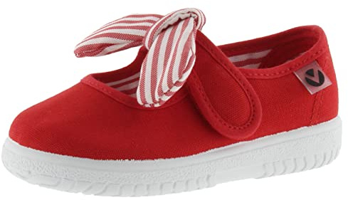 victoria Ballerine Unisex Ojalá Tela & Chiusura A Strappo & Fiocco A Righe 105110 per Bambini Rojo 23
