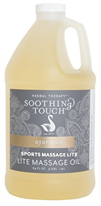 Soothing Touch Sports Massage Lite Oil, 1/2 Gallon, Deep Penetration, Quick Absorption, Peppermint, Eucalyptus, Clove, Leaves No Residue, Soft, Moisturized Skin