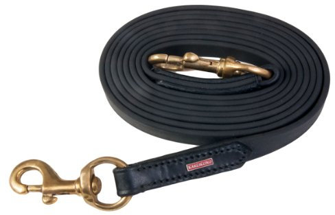 Karlslund BioThane-Zügel, Schwarz, messing