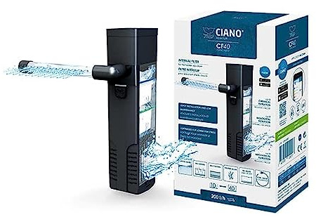Ciano Filtro interno per acquario CF40 - Flusso di 200 l/h. Adatto per acquari tra 10-40 litri.