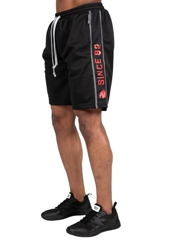 Gorilla Wear functional mesh shorts (BLACK/RED, S/M)