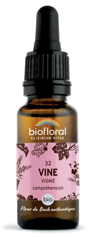 BIOFLORAL - 32 Vine, Vigne BIO DEMETER - Compréhension - Fleur de Bach Authentique - Compte-gouttes 20 ML