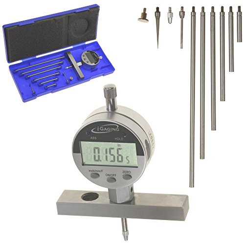 iGaging 400-d69 profundidad calibre Digital electrónico indicador, 0 – 22 Rango de medición, 0.0005 Resolución, base de 2 posiciones (inch/mm/Fracciones)