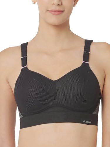 TriAction Damen Gepolstert Sport-BH Hybrid Lite P, Schwarz (Black 04), Gr. 70D
