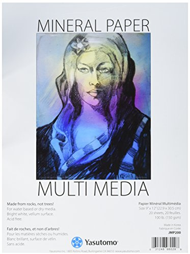 Yasutomo Multi-Media Mineralpapierblock, 22,9 x 30,5 cm, 20 Blatt, Acryl, Mehrfarbig, 0,15 x 9,5 x 12,25 cm
