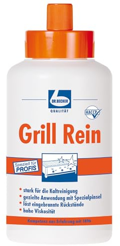 6 x bicchieri per barbecue Pure | Detergente per barbecue in flacone da 1 litro con pennello speciale – pennello per applicazione mirata • potente e veloce | incluso adesivo Thank You