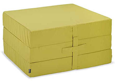 H.O.C.K. Outdoor Klappmatratze, Notbett, Gästebett, Schlafsessel oder Faltmatratze für drinnen und draussen ausgeklappt ca. 186x75x12cm (grün)
