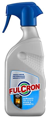FULCRON 2552 Detergente Vetri, Stufe e Caminetti 500 ml, Formula Alta Concentrazione, Ideale per Fuliggine e Incrostazioni su Griglie, Schiuma Attiva, Profumo Agrumato, Pronto alluso, 1