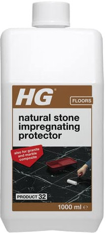 HG Natural Stone Impregnating Protector, Product 32, Colourless Protective Layer Coating for Marble, Limestone, Sandstone & Granite, Repels Dirt, Grease & Oil – 1L (506100106)