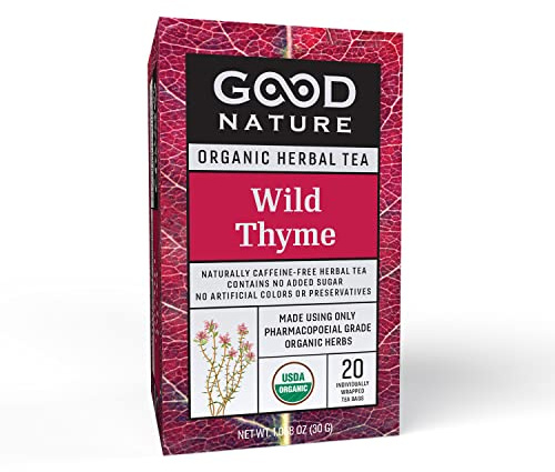 Good Nature Organic Wild Thyme Herbal Tea, 20 Bags, Caffeine-free, 30 g