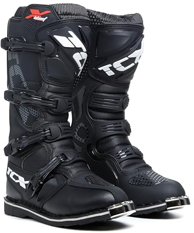 TCX - X-Blast, Bottes de Motocross, d'Enduro et de Tout-Terrain pour Hommes, avec Tige en Microfibre et Semelle Goodyear, Noir