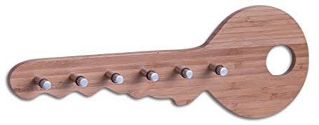 ZELLER PRESENT SCHÖNER LEBEN. PRAKTISCH WOHNEN. 13590 Schlüsselleiste, Bamboo/Aluminium, ca. 35 x 4 x 12,5 cm braun 1 - pack