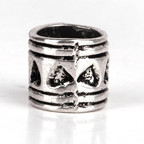 RUBYCA 50pcs Tibetan Silver Tone Spacer Beads Fit European Charms Bracelet Cylinder