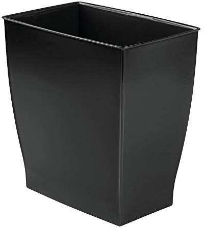 iDesign 64772EU Mono Cestino Rifiuti, Rettangolare, Plastica, Nero, 28.5x17.75x30.5 cm