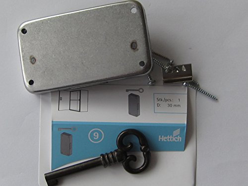 Hettich Nutbart-Aufschraubschloß gleichschließend, Dornmaß 30 mm, Stahl blank,1 Stück, 9100021