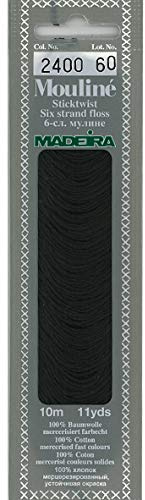 Sticktwist 10 m färg: 2400 svart 10 m Madeira garn # 0172400 NY i OVP