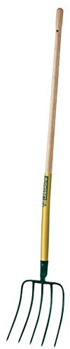 Leborgne, Fourche à Fumier/Maïs 5 dents 30 cm Manche Bois Certifié PEFC 100%, Assemblé en France, Longueur totale 168 cm, Largeur 22 cm, Matière Acier forgé et trempé/Bois