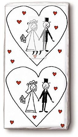 Paper+Design Taschentücher HOCHZEIT / 5 Packungen a 10Stück