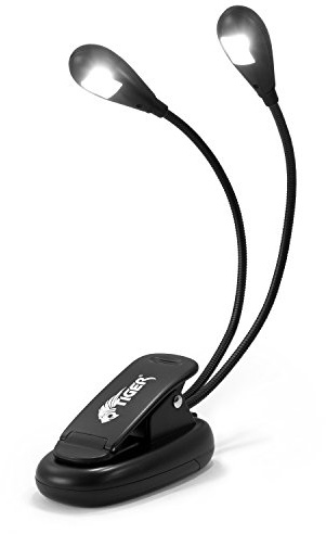 Tiger MSL28-BK Portable Dual Head Music Stand Light – Black