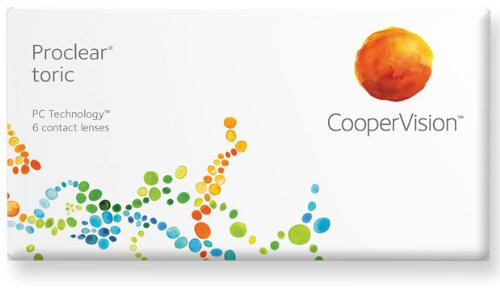 Proclear Toric, torische Monatslinsen weich, 6 Stück / BC 8.8 mm / DIA 14.4 / CYL -0,75 / Achse 180 / -02,50 Dioptrien