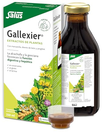 Salus - Gallexier Fórmula Herbal, Botella de 250 ml, Contribuye al Buen Funcionamiento del Sistema Digestivo y Ayuda a Realizar una Correcta Digestión - Elaborado a Base de Extractos de 12 Plantas