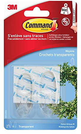 Command Hooks, 17091CLP , transparent, Medium