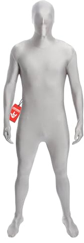 Morphsuit Helkroppsdräkt - Silver, XL | Original Bodysuit för vuxna och barn | Super Stretch Kostym perfekt för gör-det-själv festkläder | Halloween, cosplay, maskeraddräkt | För män och kvinnor