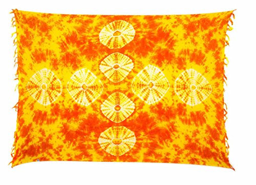 Ciffre Sarong Pareo Wickelrock Dhoti Loop Tuch Strandtuch Handtuch Batik Orange Töne