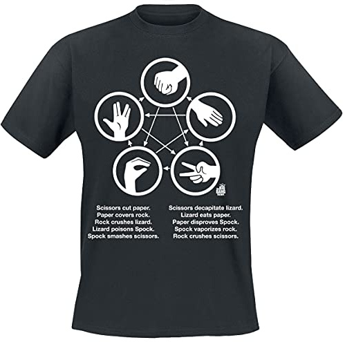 The Big Bang Theory Rock Paper Scissors Lizard Spock Männer T-Shirt schwarz M