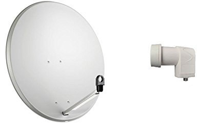 KIT PARABOLA ANTENNA SATELLITARE DA 80 CM CONVERTITORE ILLUMINATORE LNB 1 USCITA OUT