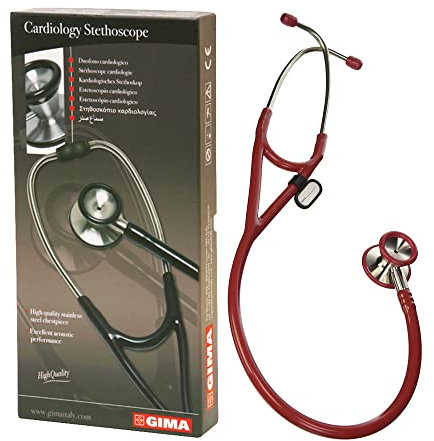 Gima 32551 Stetoscopio duofono Classic Cardiologico, Lira Bordeaux