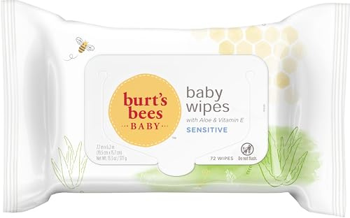 Burt's Bees Baby 20792850004157 Chlorine-Free Wipes, Unscented Natural Baby Wipes - 72 Wipes, Multi