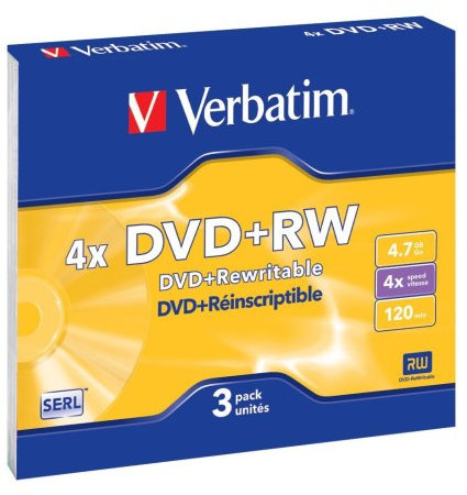 Verbatim DVD+RW Rohlinge, 4X, 4.7GB, Kratzfest