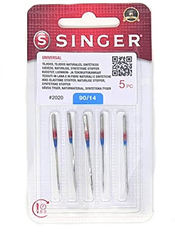 Singer Agujas para Máquinas de Coser 2020 grosor 90/14 para Tejido sustancias 130/705, 5 unidades