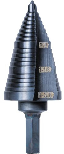 Step Drill Bit #15 Double Fluted 7/8 To 1-3/8-Inch KLEIN TOOLS KTSB15,Black