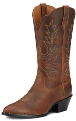ARIAT womens Heritage Western R Toe Western Cowboy boots, Distressed Brown, 9 US