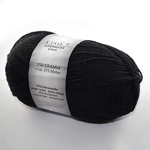 ONline Supersocke Linie 7 Uni 6-fach 10 - schwarz