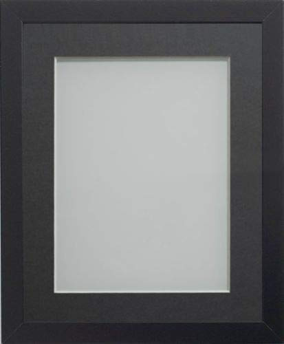 Frame Company Allington Black 16x12 Frame with Grey Mount for 12x8 | Fits a 12x8 image with mount or a 16x12 image without mount, Frame size 16x12, Overall approx 17.6x13.6, Real Glass Front