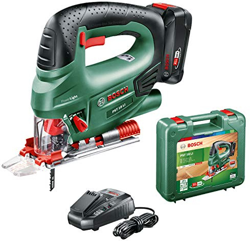 Bosch Home and Garden Akku Stichsäge PST 18 LI (1 Akku, 18 Volt System, im Koffer), 0603011004, 1 Akku (2,5 Ah)
