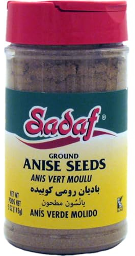 Sadaf Anise Seeds Ground - Anise Powder for Cooking and Food Flavoring - Mediterranean Cuisine - 5 Oz Bottle with Shaker Top
