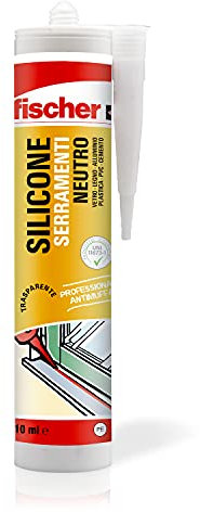 Fischer SNF Silicone Sigillante Legno Trasparente, Pavimenti e Finestre, Neutro a Basso Modulo, Elastico, per Serramenti, Porte, Infissi, Inodore, Esterno/Interno, 9391