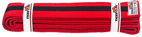 Tiger Claw Uniform Belt - Red with Black Stripe #4