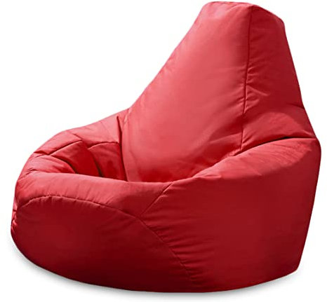 Beautiful Beanbags - Adult Highback Beanbag Chair, Water-Resistant - Red