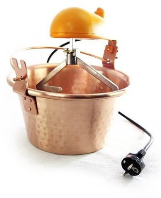 Ardes Kupfer Rührschüssel 24 cm Mit Elektrischem Rührwerk für Polenta, Süßspeisen & Marmelade I Traditioneller Kupferkessel
